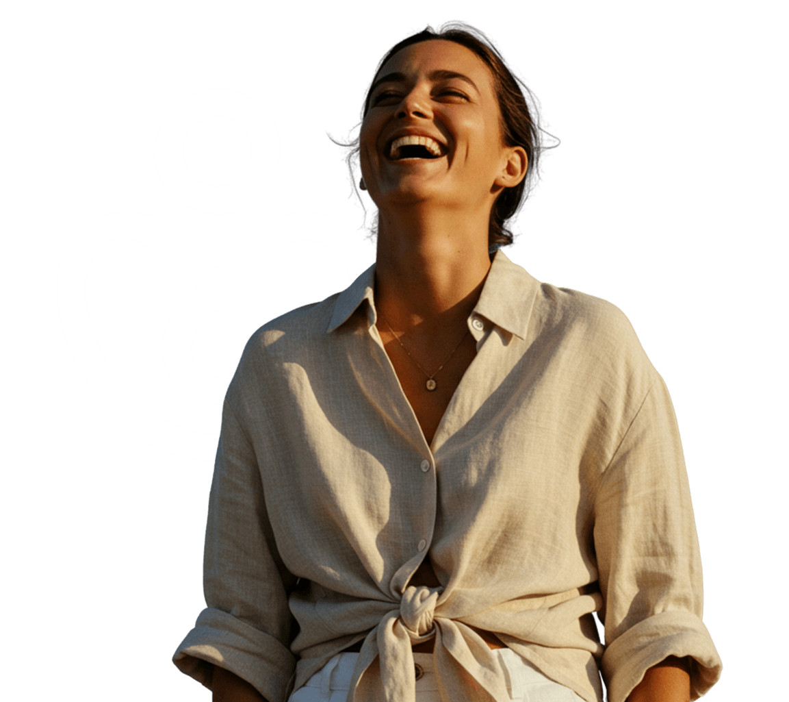 Pessoa sorrindo - bem-estar mental